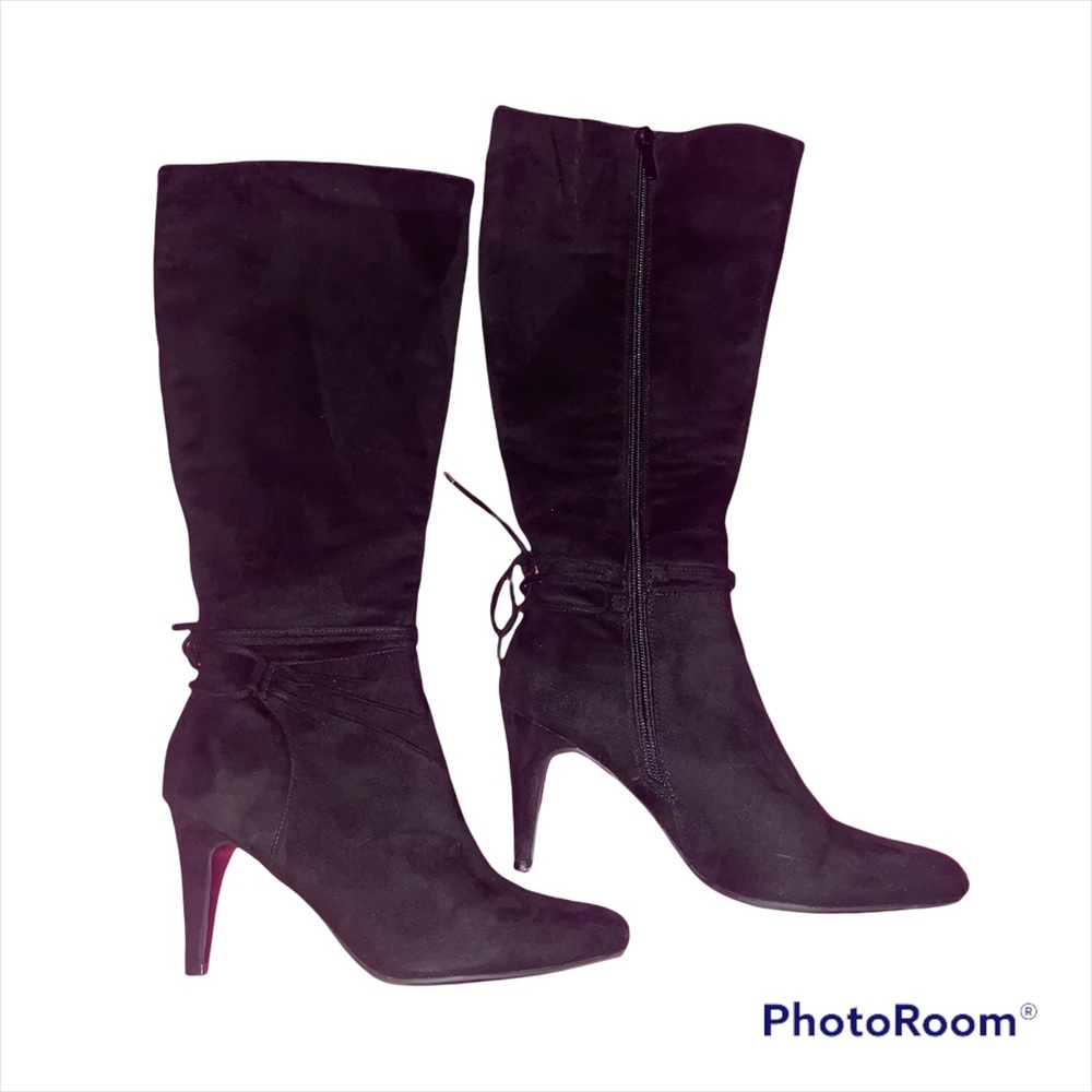 Black Suede Healed Boots